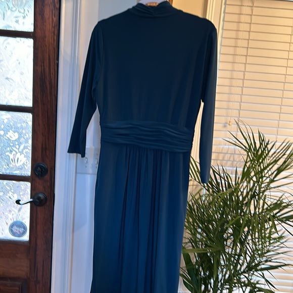 Jones New York career teal sexy gathered dress sz 10 stretchy slimming NWOT - Picture 5 of 6
